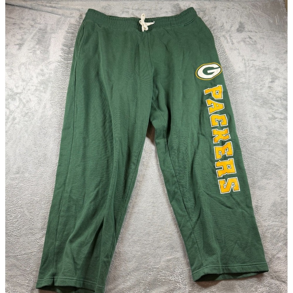 Green Bay Packers NFL Fleece Sweatpants Men L Green Lounge Jogger Logo Pants